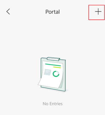 On the Portal page, tap the icon in the top-right corner to add a new portal