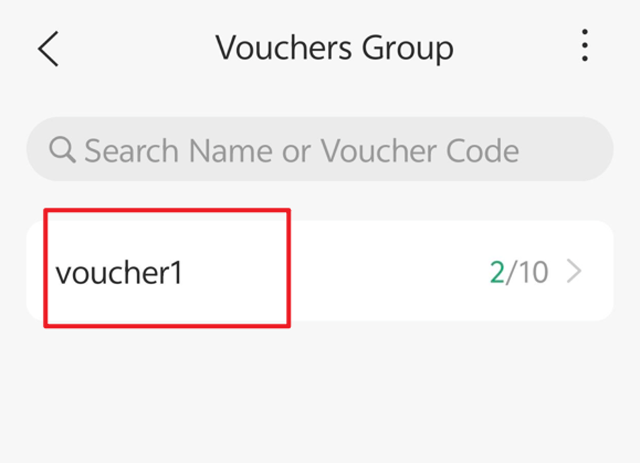 Select a voucher group to view its details and manage voucher usage