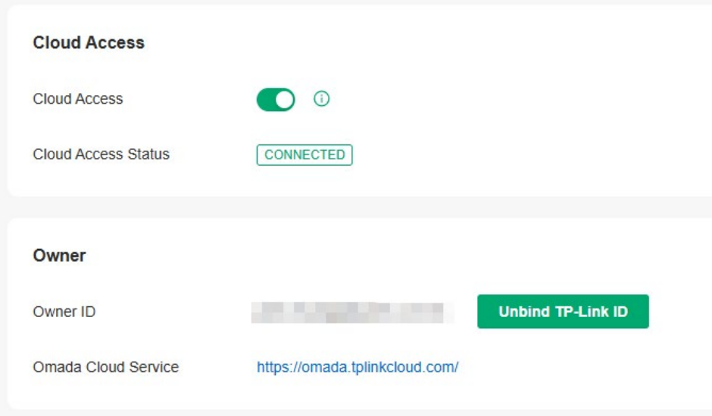 Display that cloud access has been enabled.