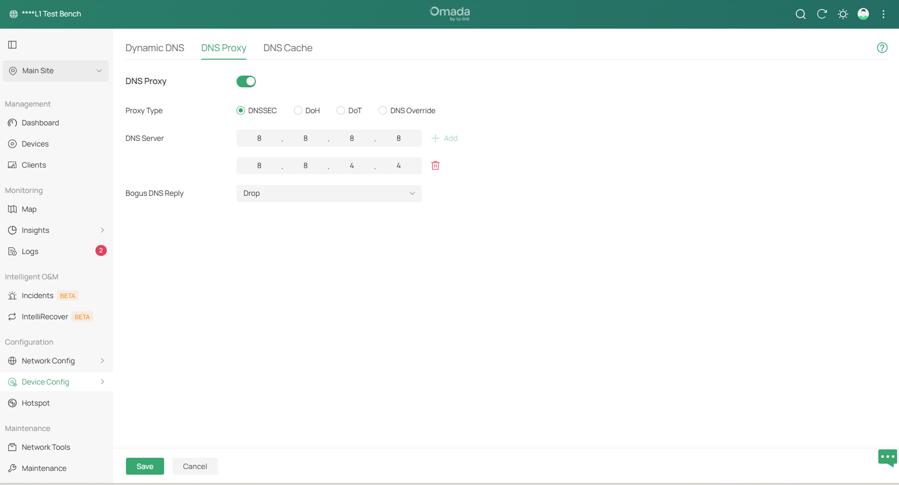 Configuring DNSSEC on DNS Proxy.