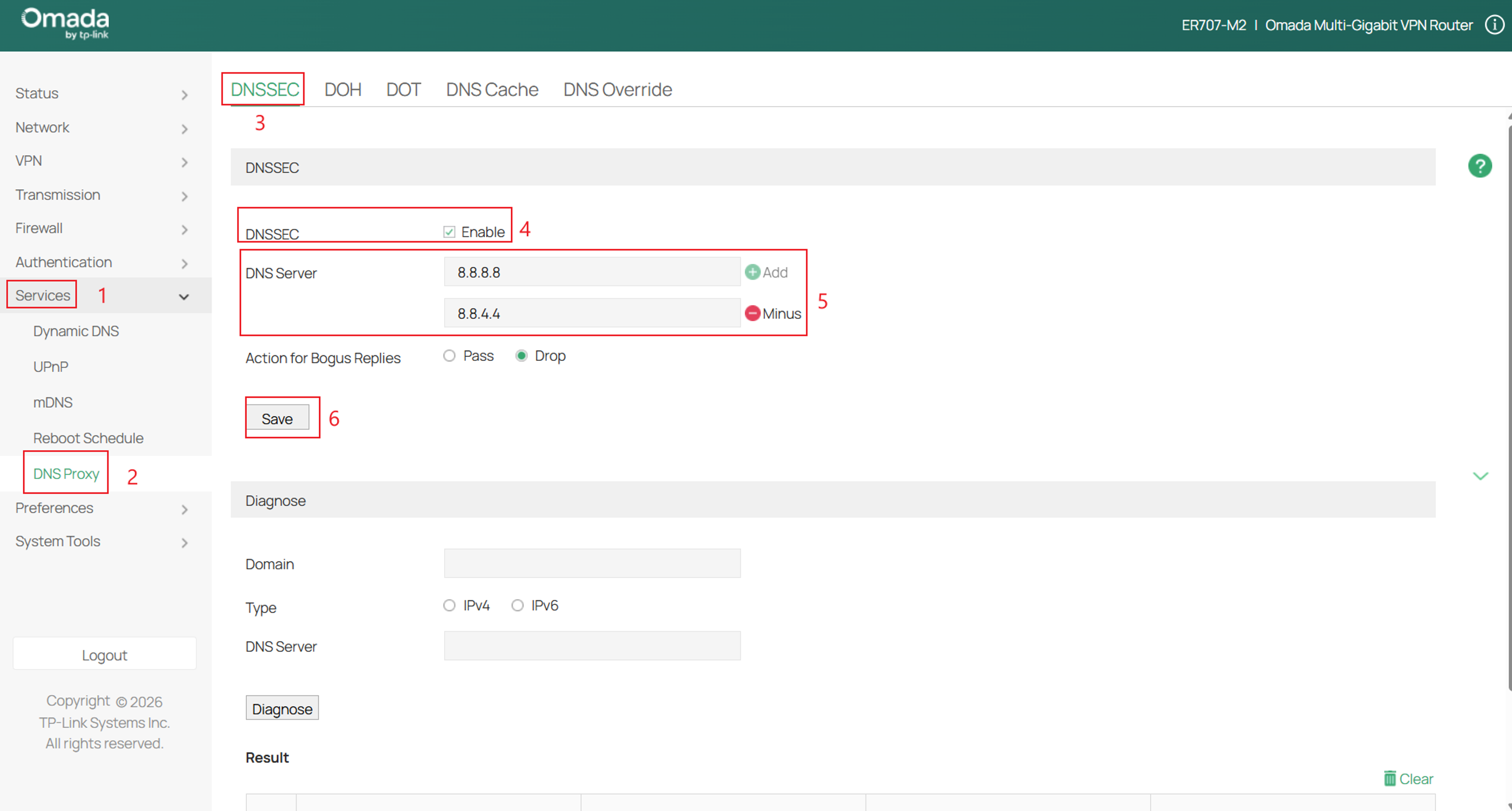 Setting up DNSSEC on DNS Proxy.