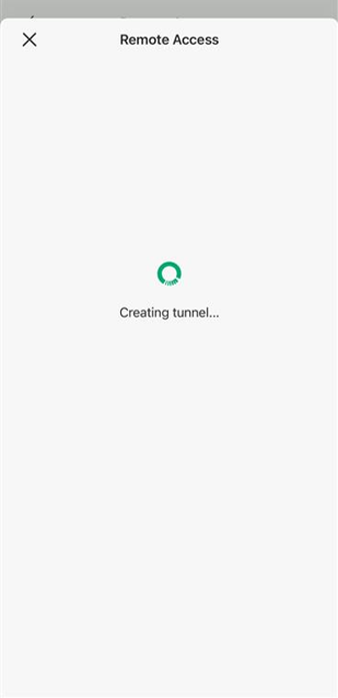 Shows the tunnel being created after clicking launch on the previous screen.