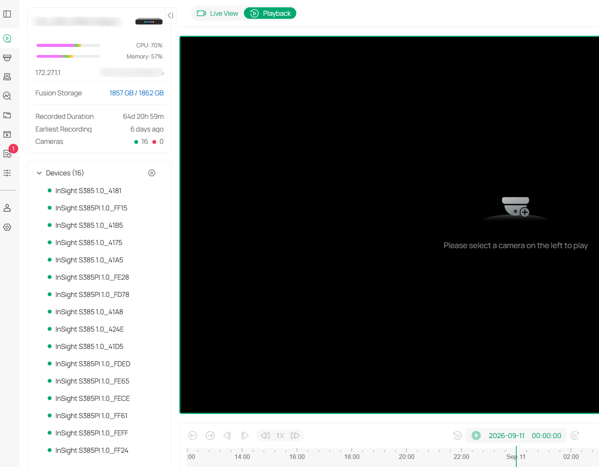 Videos page showing historical recordings.