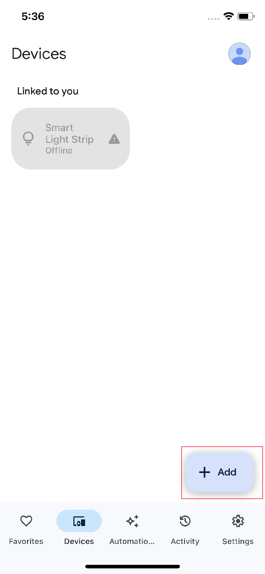 Google app screenshot-Tap add button.