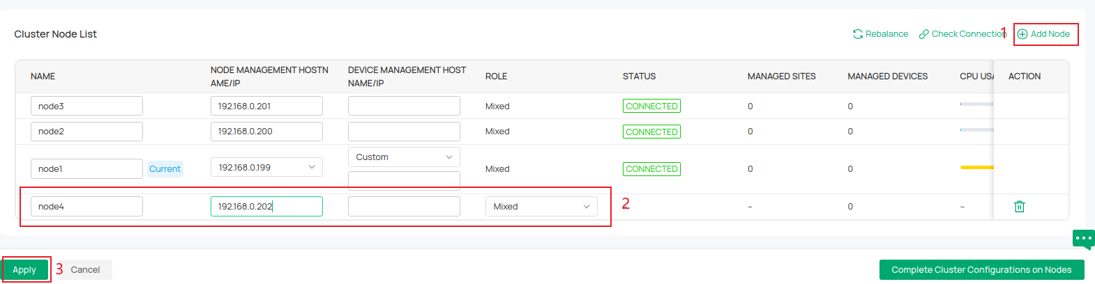 Example of adding a node.