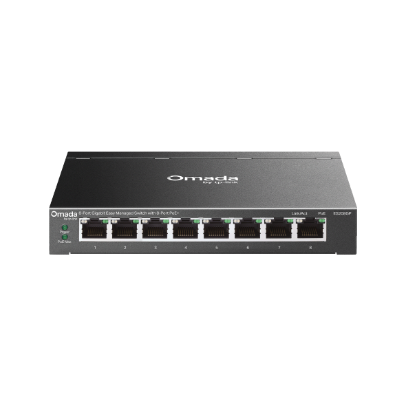 Omada 8-Port Gigabit Easy Managed Switch with 8-Port PoE+