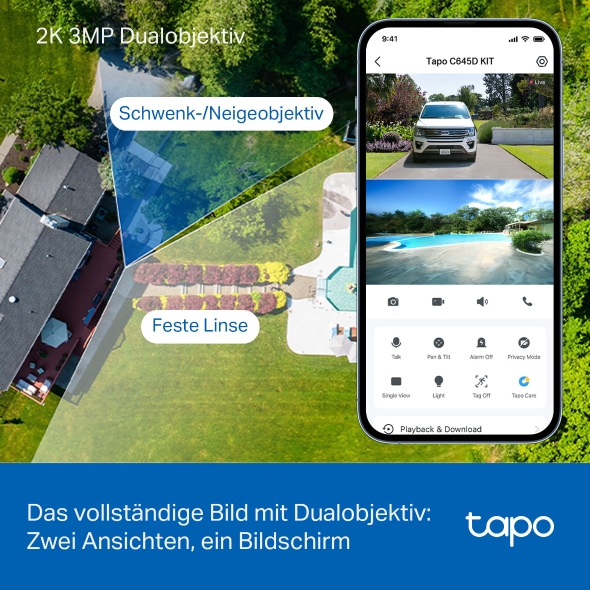 Solarbetriebenes dual lens Pan/Tilt Sicherheitskamera-Kit 5