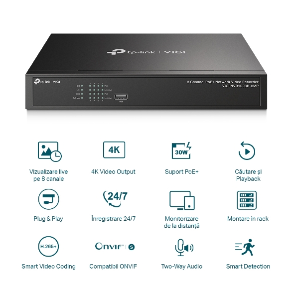 Video Recorder PoE+ cu 8 canale de rețea 3