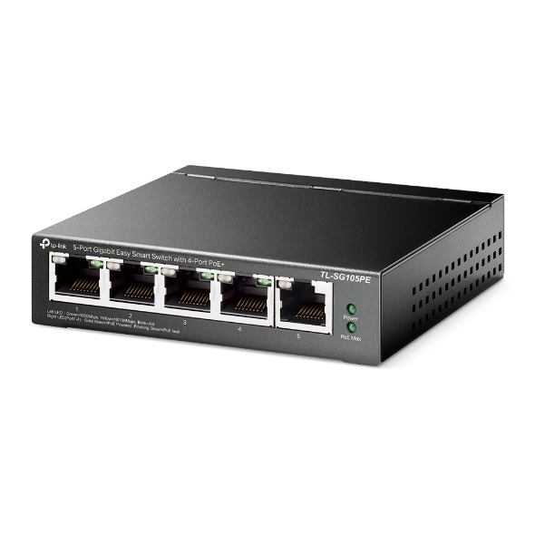 Switch Gigabit Easy Smart de Mesa de 5 Portas com 4 Portas PoE+