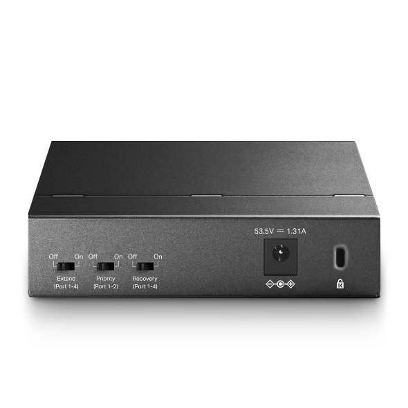 Switch Fast Ethernet de Mesa de 5 Portas com 4 Portas PoE+