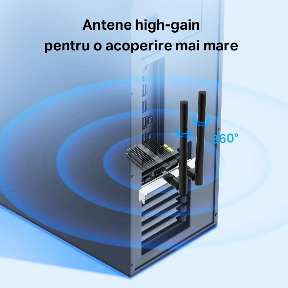 Adaptor PCIe Wi-Fi 6 AX3000 cu Bluetooth 5.0 3