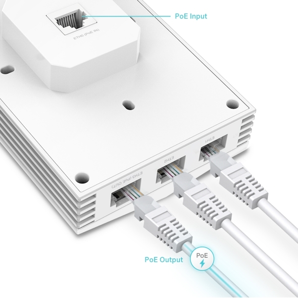 Access Point Wi-Fi 6 AX3000 cu 4× Porturi Gigabit, Management via Cloud și Suport PoE
