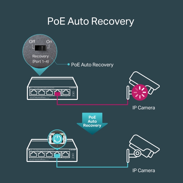5埠 Gigabit 桌上型交換器(含 4 埠 PoE+) 4