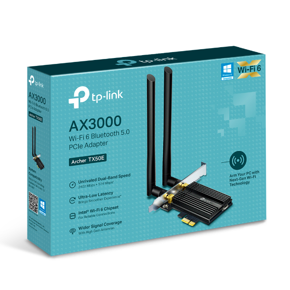 Adaptor PCIe Wi-Fi 6 AX3000 cu Bluetooth 5.0 5