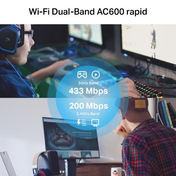 Adaptor Wireless Dual-Band AC600 PCI Express 5