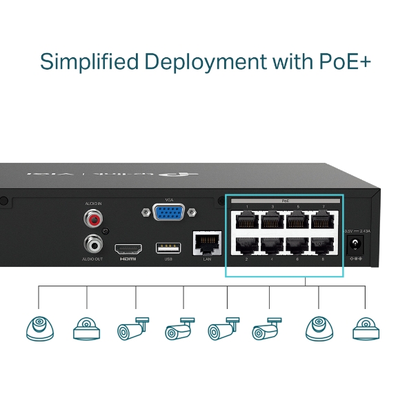VIGI 8 路 PoE+ 網路監控主機/監視器主機(NVR) 7
