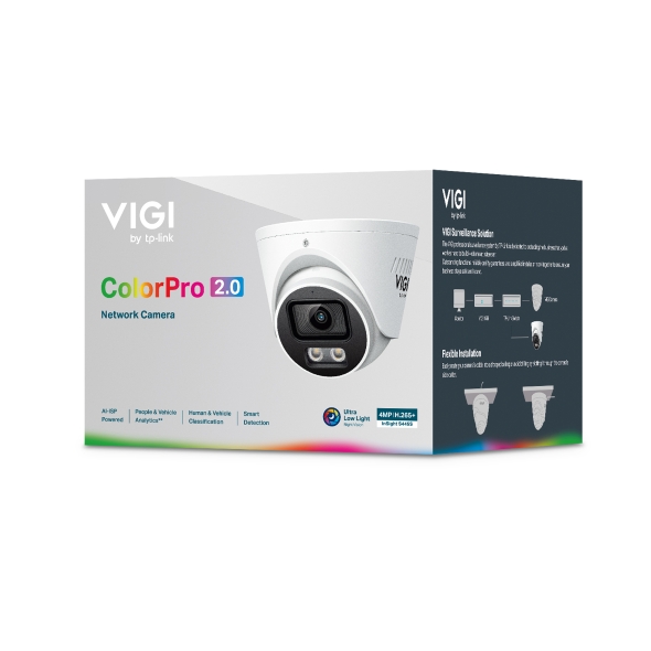 VIGI 4MP ColorPro 2.0 黑光夜視半球型網路監控攝影機