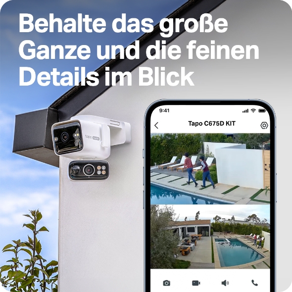 Solarbetriebene Dual-Objektiv Schwenk-/Neige Sicherheitskamera Kit 5