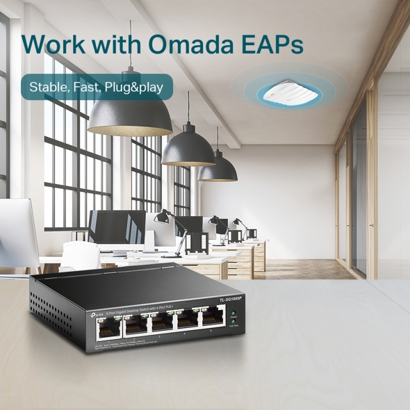 5埠 Gigabit 桌上型交換器(含 4 埠 PoE+) 7