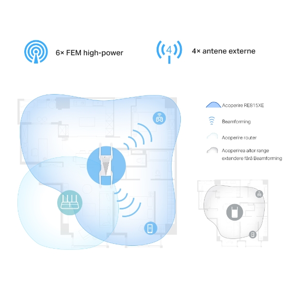 Range Extender Wi-Fi 6E Mesh AXE5400 4