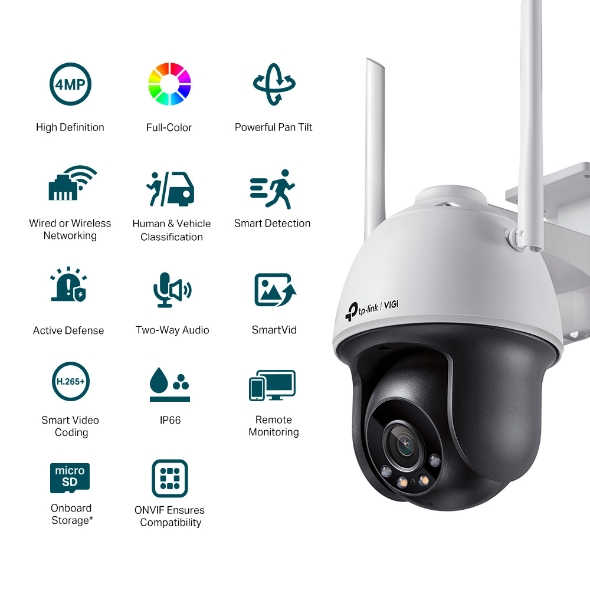 VIGI 4MP 戶外全彩 Wi-Fi 旋轉式無線監視器/商用網路監控攝影機 2