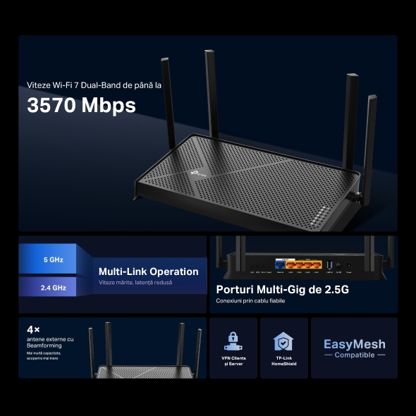 Router Wi-Fi 7 Dual-Band BE3600 4