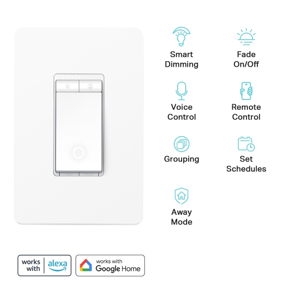 Kasa Smart Wi-Fi Light Switch, Dimmer, 3-Pack