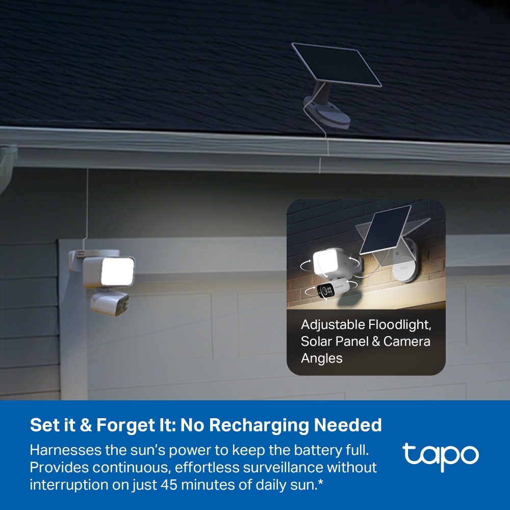 Solar-Powered Floodlight Pan/Tilt Security Camera Kit 5