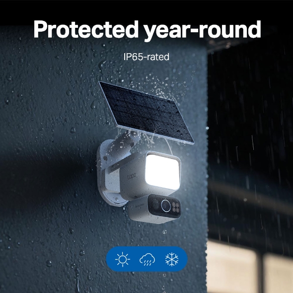 Solar-Powered Floodlight Pan/Tilt Security Camera Kit 12