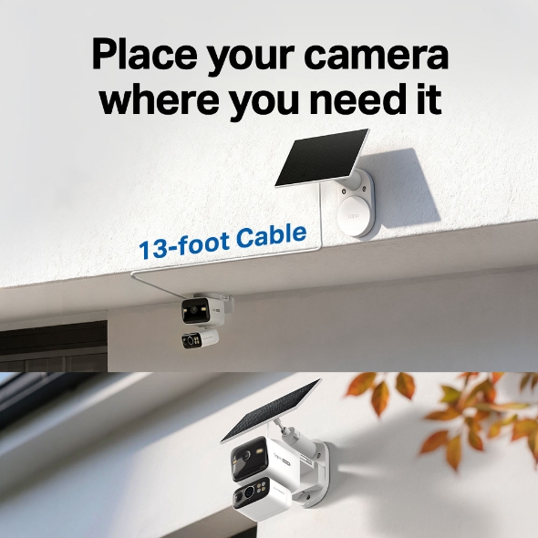 Solar-Powered Dual-Lens Pan/Tilt Security Camera Kit 6
