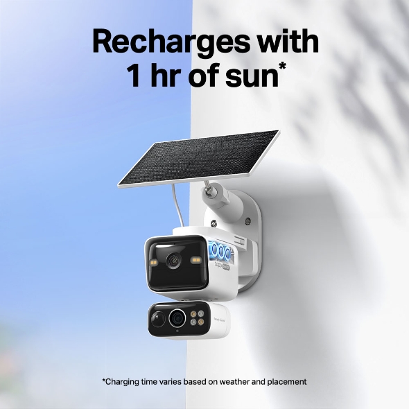 Solar-Powered Dual-Lens Pan/Tilt Security Camera Kit 7