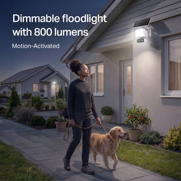 Solar-Charged Floodlight Pan/Tilt Security Camera with microSD 6