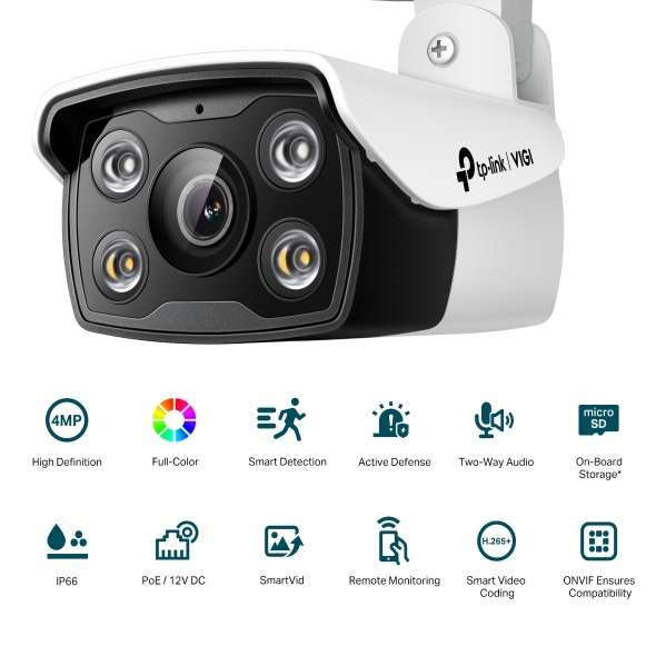 VIGI C340 | VIGI 4MP Outdoor Full-Color Bullet Network Camera | TP