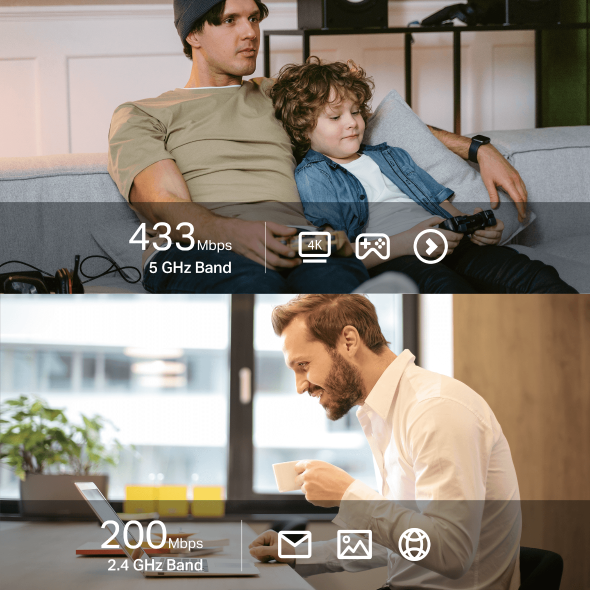 AC600 Nano Wi-Fi Bluetooth USB adaptér