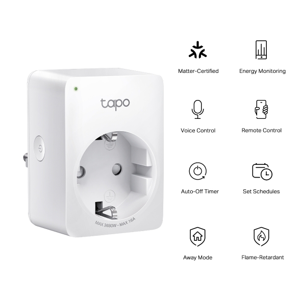 TP-Link Tapo Matter Smart Plug with 4 Platforms - Alexa, Apple