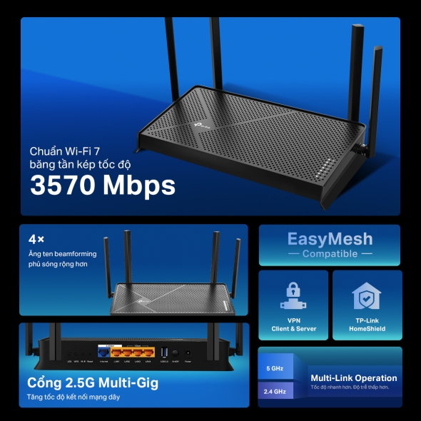 Wi-Fi 7 đầu tiên tại Việt Nam với chuẩn BE3600 Dual-Band 3