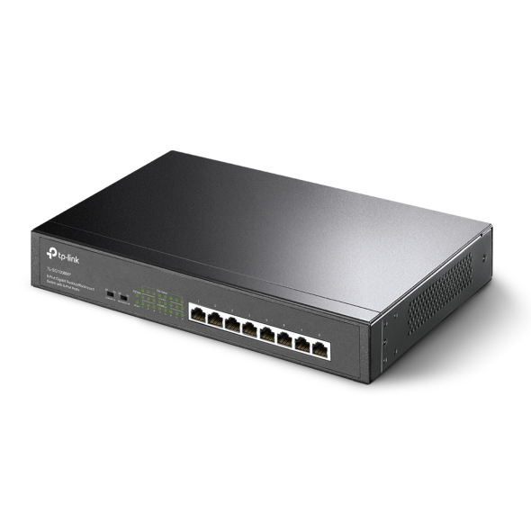 Przełącznik typu Desktop/do montażu w szafie Rack, 8 gigabitowych portów PoE+