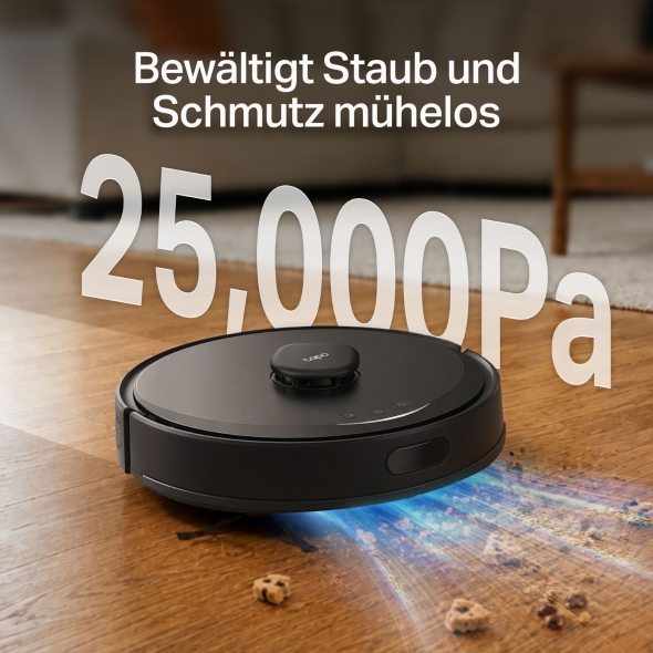 Saugroboter mit Wischfunktion und automatischer Absaugstation