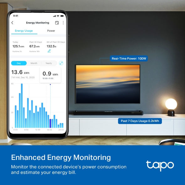 Mini prise connectée WiFi, suivi de consommation 3