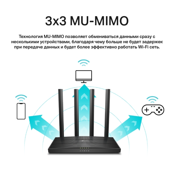 Двухдиапазонный гигабитный роутер Wi‑Fi AC1900 с поддержкой Mesh и MU‑MIMO 8