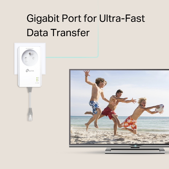 Kit CPL AV1000 Gigabit avec prise gigogne intégrée 4