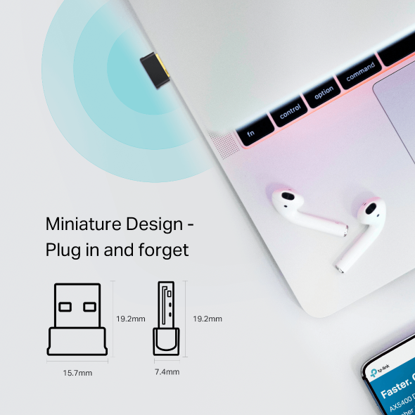 Nano adattatore USB Wi-Fi AC600 e Bluetooth 4.2 4