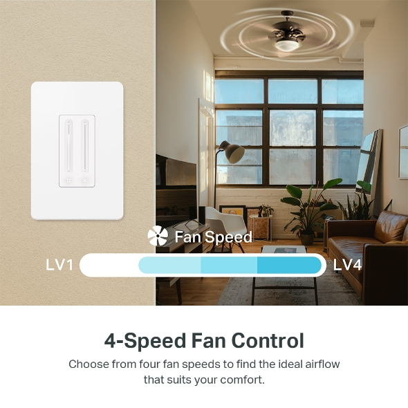 Kasa Smart Ceiling Fan Control and Dimmer Switch 4