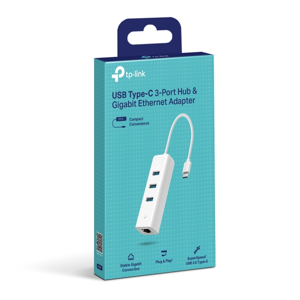 USB Type-C 3-Port Hub & Gigabit Ethernet Adapter 4