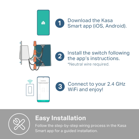 Kasa Smart Wi-Fi Light Switch, Single Pole 5