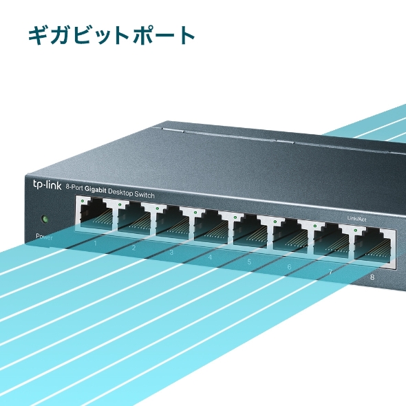 8ポート ギガビット デスクトップスイッチ 6