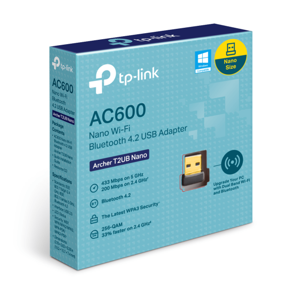 Archer T2UB Nano | AC600 Nano Wi-Fi Bluetooth 4.2 USB Adapter | TP-Link ...