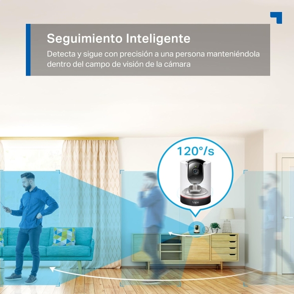 Cámara inteligente Wi-Fi de seguridad para el hogar con movimiento horizontal y vertical 5