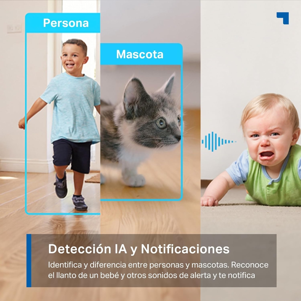 Cámara inteligente Wi-Fi de seguridad para el hogar con movimiento horizontal y vertical 6