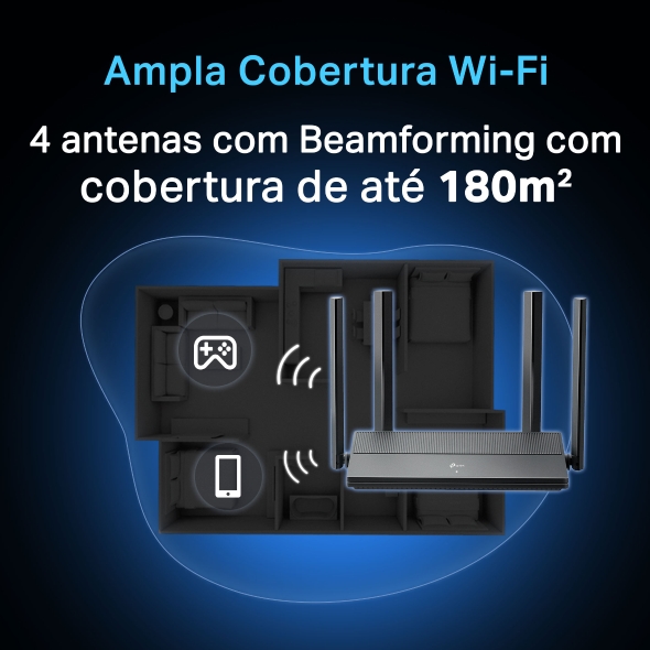 Roteador Gigabit Wi-Fi 6 Dual Band AX3000 5